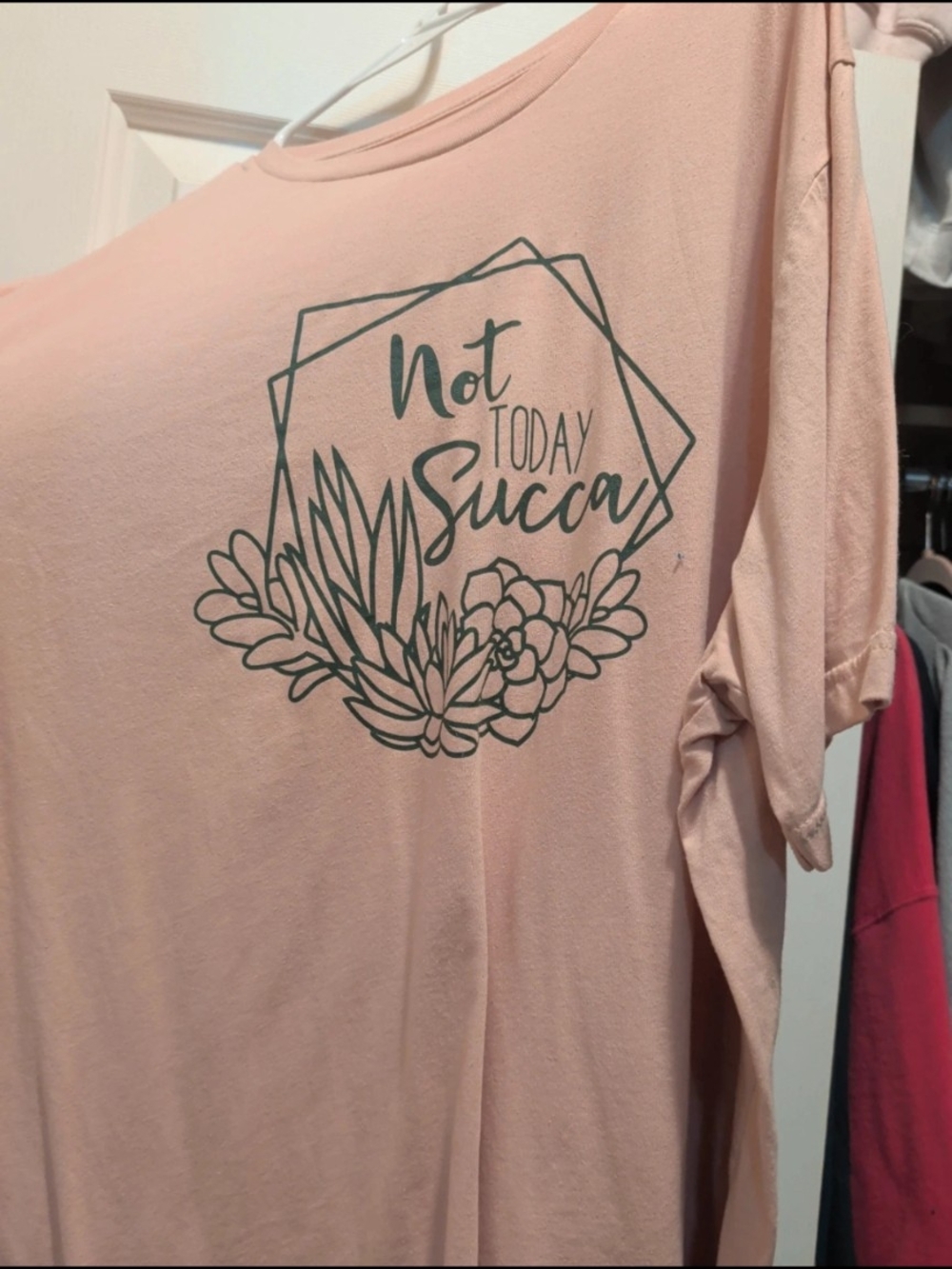 Women’s Pink Graphic Tee - 'Not Today Succa'